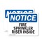 Signmission Fire Sprinkler Riser Inside OSHA Notice Sign, Vinyl Decal, 10in W x 7in L, 2PK OS-2PACK-NS-D-710-L-12677 - alternate 1